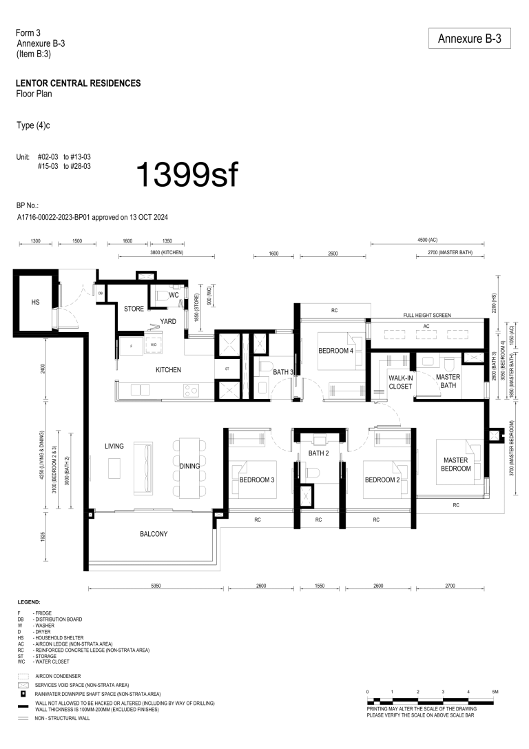 Floor Plan 1399sf #02-03 to #13-03 #15-03 to #28-03